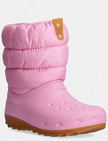 Śniegowce Crocs  różowe dziecięce 207684.G.CLASSIC.NEO.PU