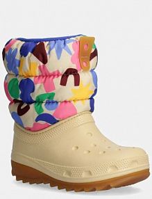 Śniegowce Crocs  beżowe dziecięce 210410.CLASSIC.NEO.PUFF