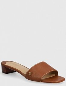 Klapki eleganckie Lauren Ralph Lauren  brązowe damskie 802925259003.270