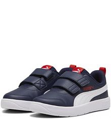 Dziecięce sneakersy Courtflex V3 PUMA Navy White Red Blue