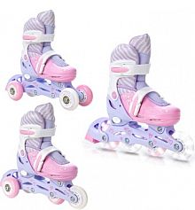 Rolko-Wrotki Regulowane 3w1 Raven Loret Świecące Kółka LED damskie