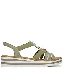 Sandały na obcasie Rieker zielone V0245-52