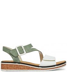 Sandały na obcasie Rieker zielone V3660-52