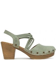 Sandały na obcasie Rieker zielone 66778-52