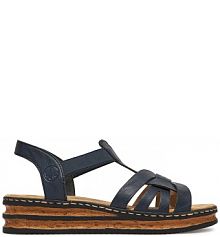 Sandały na obcasie Rieker granatowe 62918-14