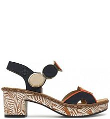 Sandały na obcasie Rieker granatowe 63876-90