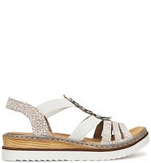 Sandały na obcasie Rieker szare 679L4-80