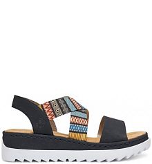 Sandały na obcasie Rieker granatowe V44G8-14