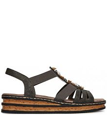 Sandały na obcasie Rieker szare 62949-45