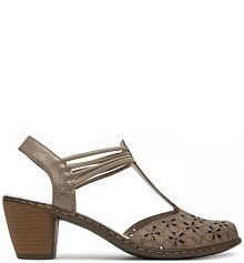 Sandały na obcasie Rieker szare 40966-64