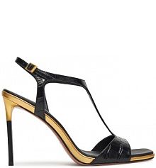 Sandały na obcasie EVA MINGE czarne TULIP-LT1520-3-3