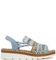 Sandały na obcasie Rieker niebieskie V1241-91