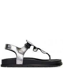 Sandały na obcasie Badura srebrne LAVENDER-118103