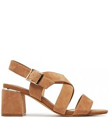 Sandały na obcasie Sergio Bardi brązowe WYL4146-1Z-SB