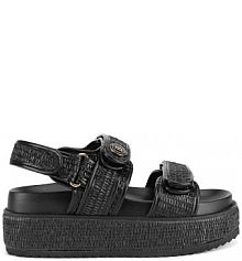 Sandały na obcasie Badura czarne BEGONIA-TS6165-01