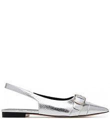 Sandały na obcasie Badura srebrne HIBISCUS-LT593-911