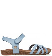 Sandały na obcasie mustang niebieskie 1307-811