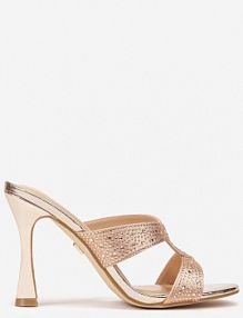 Szampańskie Klapki na Szpilce Vices Ozdobione Cyrkoniami Mevalova damskie