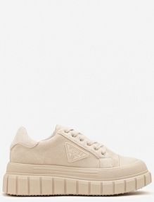 Beżowe Sneakersy Vices na Platformie z Ozdobą i Napisem Leawen damskie