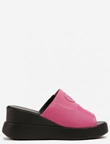 Fuksjowe Klapki Vices na Koturnie Ozdobione Perforacją Mevirella damskie