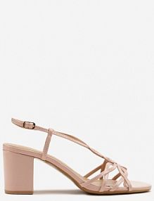 Różowe Sandały na Słupku Vices Ozdobione Paskami Sanello