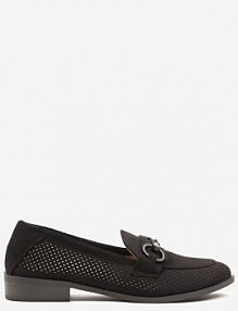 Czarne Mokasyny Vices z Perforacją z Wkładką ze Skóry Naturalnej Felithria damskie