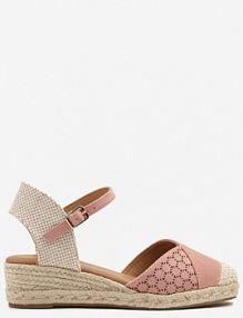 Różowe Sandały Vices na Plecionym Koturnie w Stylu Boho Erathria