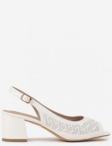 Białe Sandały Vices z Drobną Perforacją i Wkładką ze Skóry Naturalnej Ovielle