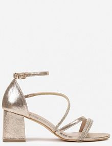 Złote Sandały Vices na Słupku Ozdobione Cyrkoniami Otiriel