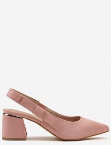 Różowe Sandały na Słupku Vices Slingback ze Skórzaną Wkładką Vevoline