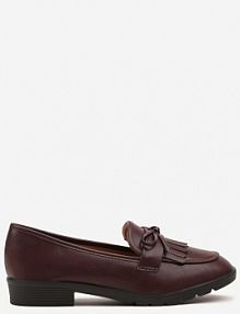 Bordowe Mokasyny z Kokardą i Frędzlami Dovossa Renee damskie