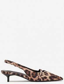 Panterkowe Sandały Vices Slingback na Obcasie z Cienkim Paskiem na Nosku Elozira Renee