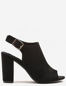 Czarne Sandały Vices na Słupku z Wkładką ze Skóry Naturalnej Feladriela