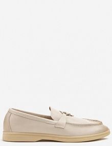 Beżowe Mokasyny Zdobione Elegancką Aplikacją ze Skórzaną Wkładką Doreme Renee damskie
