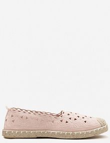 Różowe Espadryle Vices z Ażurową Cholewką i Plecionym Sznurkiem Arivoni damskie