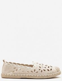 Beżowe Espadryle Vices Ozdobione Ażurowym Wzorem i Ozdobną Plecionką Arivosa damskie