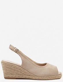 Ciemnobeżowe Sandały na Koturnie Vices z Plecionką Ozdobione Paskiem Desaniria