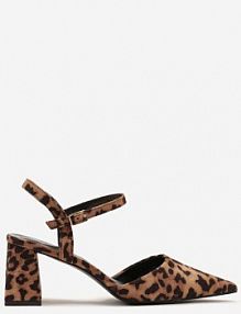 Panterkowe Sandały Lakierowane na Geometrycznym Słupku Sopelisse Renee