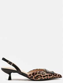 Panterkowe Eleganckie Sandały na Kaczuszce z Ozdobną Aplikacją Lavloti Renee