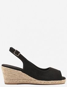 Czarne Sandały na Koturnie Vices z Plecionką Ozdobione Paskiem Desaniria