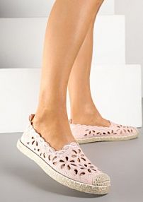 Różowe Espadryle Vices Ozdobione Ażurowym Wzorem i Ozdobną Plecionką Arivosa damskie