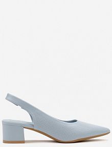 Niebieskie Sandały Vices na Słupkowym Obcasie z Ozdobną PerforacjąTelarelle