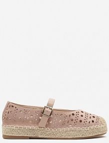 Różowe Płaskie Espadryle z Plecionką i Ażurową Cholewką Aralithra Renee damskie