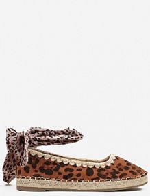 Panterkowe Espadryle ze Wzorzystym Wiązaniem Przy Kostce Zdobione Plecionką Lortevia Renee damskie