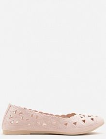Różowe Balerinki Vices z Ażurowymi Wycięciami Naneria damskie