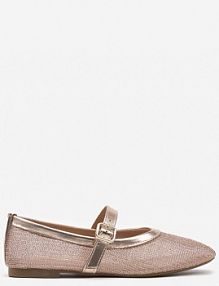 Szampańskie Balerinki Vices w Stylu Mary Jane z Siateczki z Metalicznym Połyskiem Kolarilia damskie