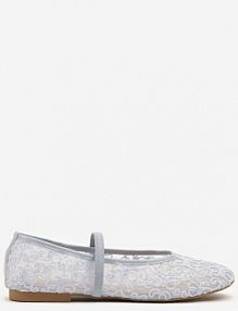 Niebieskie Transparentne Balerinki Vices z Haftem i Paskiem Nilovianna damskie