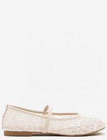Beżowe Transparentne Balerinki Vices z Haftem i Paskiem Nilovianna damskie
