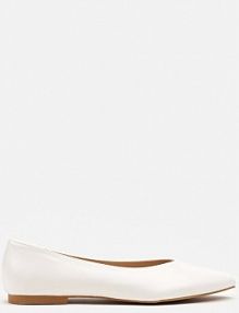 Białe Balerinki Vices Ozdobione Migdałowym Noskiem Neoranea damskie