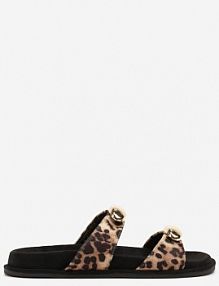 Panterkowe Klapki Vices z Ekozamszu z Ozdobnymi Aplikacjami Voliria damskie